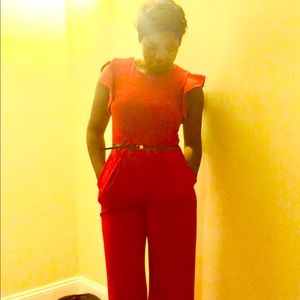 Calvin Klein red jumpsuit